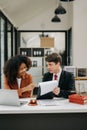 Business and Male lawyer or judge consult having team meeting with client, Law and Legal services concept.Customer service good Royalty Free Stock Photo