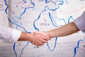 Business male partnership handshake concept.Photo two mans handshaking process.Successful deal after great meeting Royalty Free Stock Photo