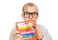 Business man with abacus calculator Royalty Free Stock Photo