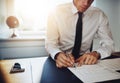 Business man or accountant lawyer working on documents Royalty Free Stock Photo