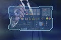 Business man analysis and strategy, big data with AI technology on virtual touch screen. machine learning and deep learning, data Royalty Free Stock Photo