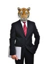 Business man with animal head isolated Royalty Free Stock Photo