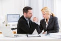 Business man arm wrestling at the office Royalty Free Stock Photo