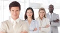 Business man with arms folded with Business Team Royalty Free Stock Photo