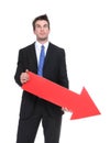 Business Man Arrow Down Royalty Free Stock Photo