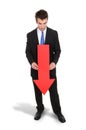 Business Man Arrow Down Royalty Free Stock Photo