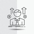 Business, man, avatar, employee, sales man Line Icon on Transparent Background. Black Icon Vector Illustration