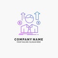 Business, man, avatar, employee, sales man Purple Business Logo Template. Place for Tagline