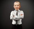 Business man with baby face Royalty Free Stock Photo