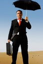 A business man with a briefcase and a umbrella Royalty Free Stock Photo