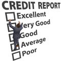 Business man build credit score rating up