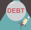 Business man burden with Debt illustration business vector file Royalty Free Stock Photo