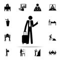 business man on a business trip icon. people in work icons universal set for web and mobile Royalty Free Stock Photo