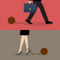 Business man and business woman with weight burden