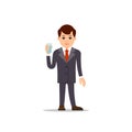 Business man. Businessman stand and holds glass of water in his