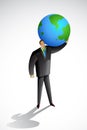 Business Man carryinging Earth Royalty Free Stock Photo