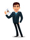 Business man cartoon character in formal suit Royalty Free Stock Photo