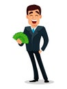 Business man cartoon character in formal suit Royalty Free Stock Photo