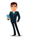 Business man cartoon character in formal suit Royalty Free Stock Photo