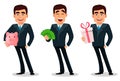 Business man cartoon character in formal suit Royalty Free Stock Photo