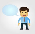 Business man cartoon with speech balloon