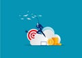 Business man catching money on cloud concept vector Royalty Free Stock Photo