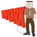 Business man chained to work Royalty Free Stock Photo