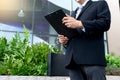 business man chairman front of office building Royalty Free Stock Photo