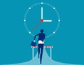 Business man challenge on the road. Concept business competition vector illustration, Competing against time