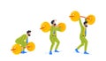 Business Man Character Lift Heavy Barbell With Golden Coins Symbolize Hard Work And Dedication To The Craft