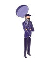 business man character and speech bubble Royalty Free Stock Photo