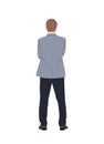 Business man character standing rear view isolated Royalty Free Stock Photo