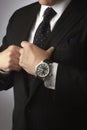 Business Man checking time his watch AI generated Royalty Free Stock Photo