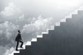 Business man climbing stairs 3d illustrations Royalty Free Stock Photo