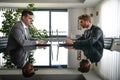 Business man at computer desk Royalty Free Stock Photo