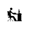 business man at the computer icon. Element of people at work icon for mobile concept and web apps. Detailed business man at the co Royalty Free Stock Photo