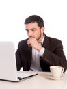 Business man concentrating on a laptop Royalty Free Stock Photo