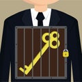 Business man confined key