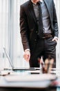 Business man contemplation brain work office Royalty Free Stock Photo