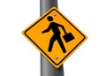 Business man crossing street sign Royalty Free Stock Photo