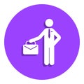 business man with a diplomat badge icon. Simple glyph, flat vector of Finance icons for ui and ux, website or mobile application