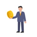 Business man with dollar coin