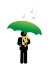Business man dollar money safe under umbrella Royalty Free Stock Photo