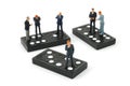 Business man on domino isolated