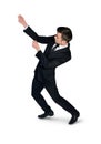 Business man drag something Royalty Free Stock Photo