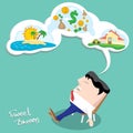 Business man dreaming. cartoon illustration Royalty Free Stock Photo