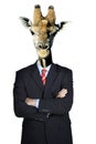 Business man dressed as giraffe