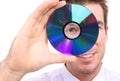 Business Man with DVD Disc Royalty Free Stock Photo