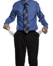 Business man with empty pockets Royalty Free Stock Photo