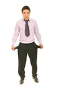 Business man with empty pockets Royalty Free Stock Photo